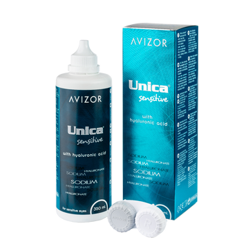 Unica Sensetive \ 350 мл \ Розчин для лінз \ Avizor з гіалуроновою кислотою 1646488337 фото